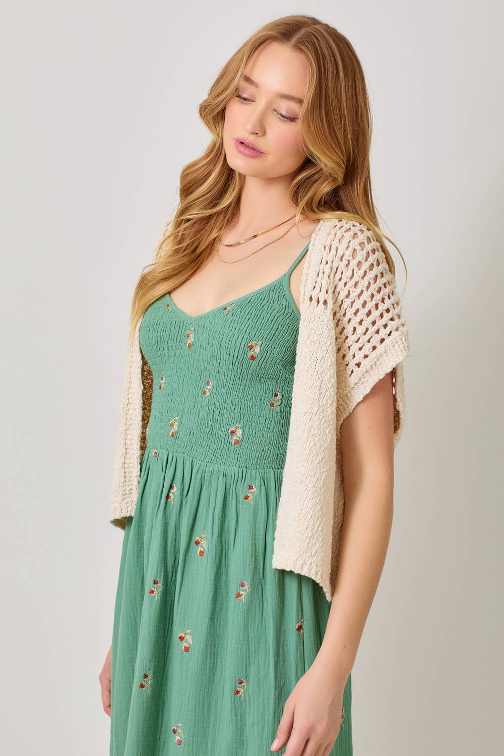 Mystree - Open Front Knit Cardigan: Oatmeal