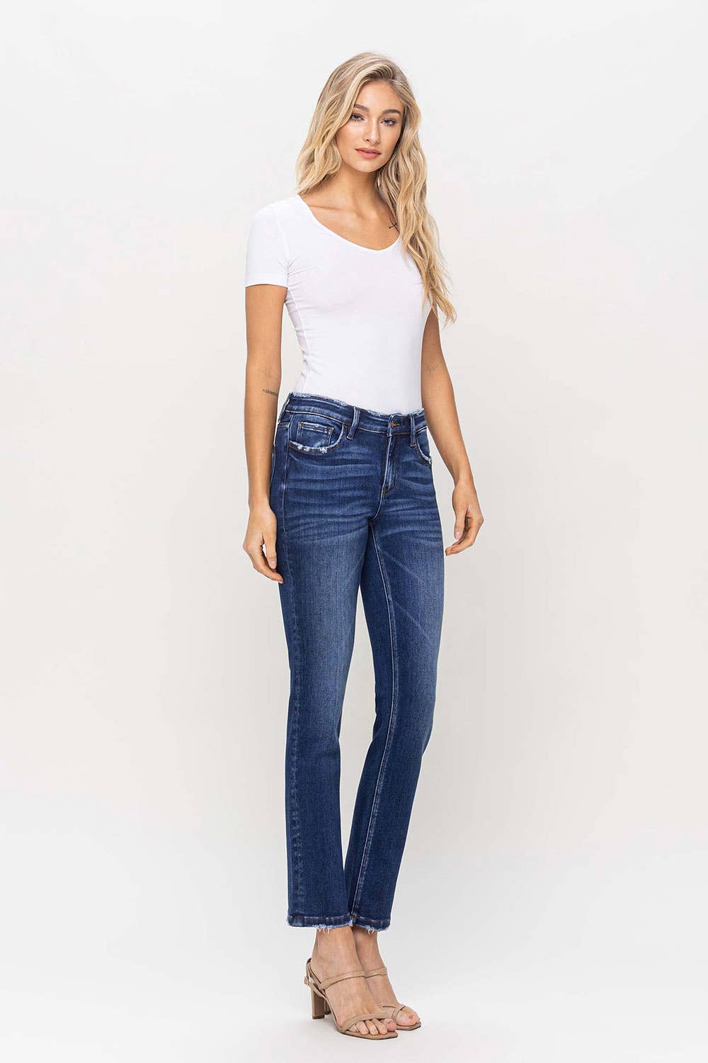 FLYING MONKEY JEANS- Women's MID RISE Slim Straight