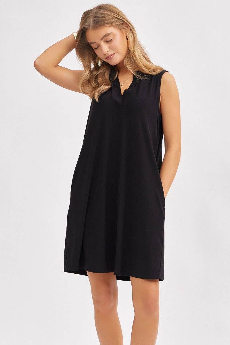 Dear Scarlett - Elegant Solid Colored Dress in MAGENTA