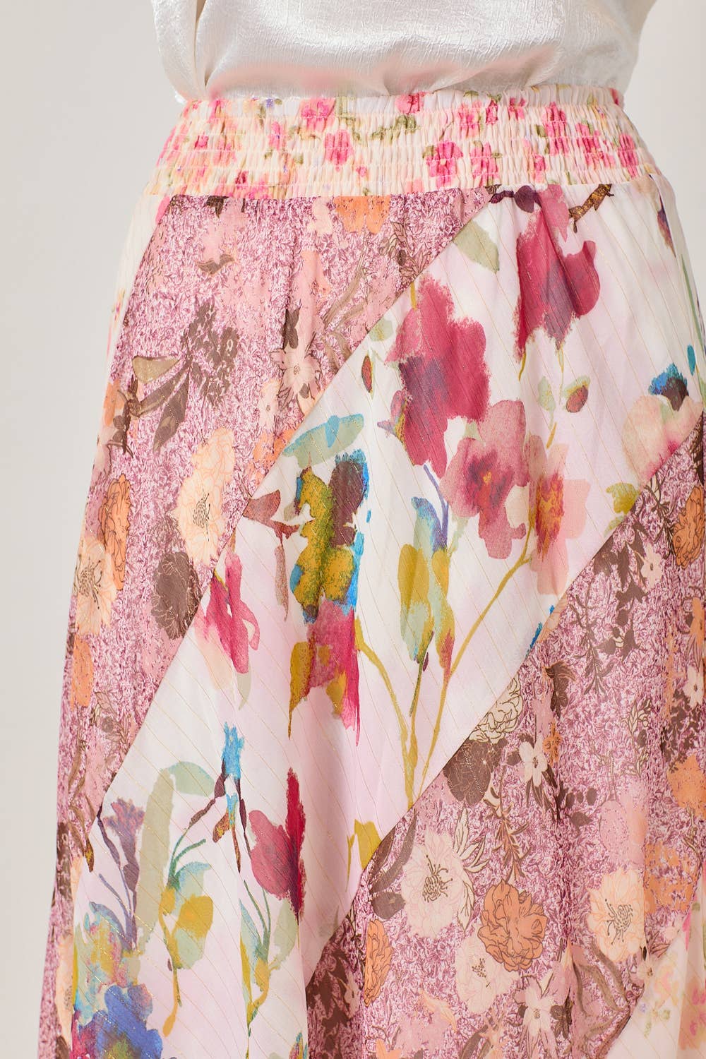 Mystree - Mixed Print Skirt: Rose Mix