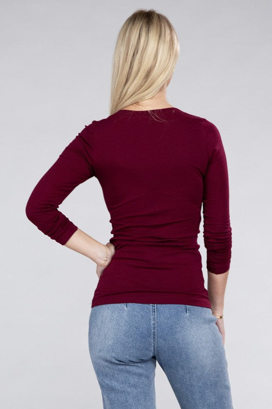 ONLINE ONLY! Essential V-Neck Long Sleeve T-Shirt