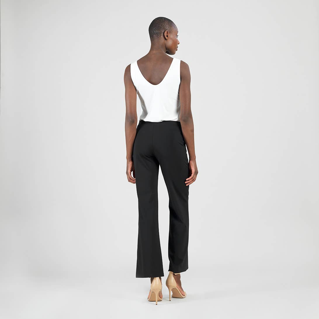 Clara Sunwoo - Rayon-Ponte Knit - Loose Leg Pocket Pant: Black