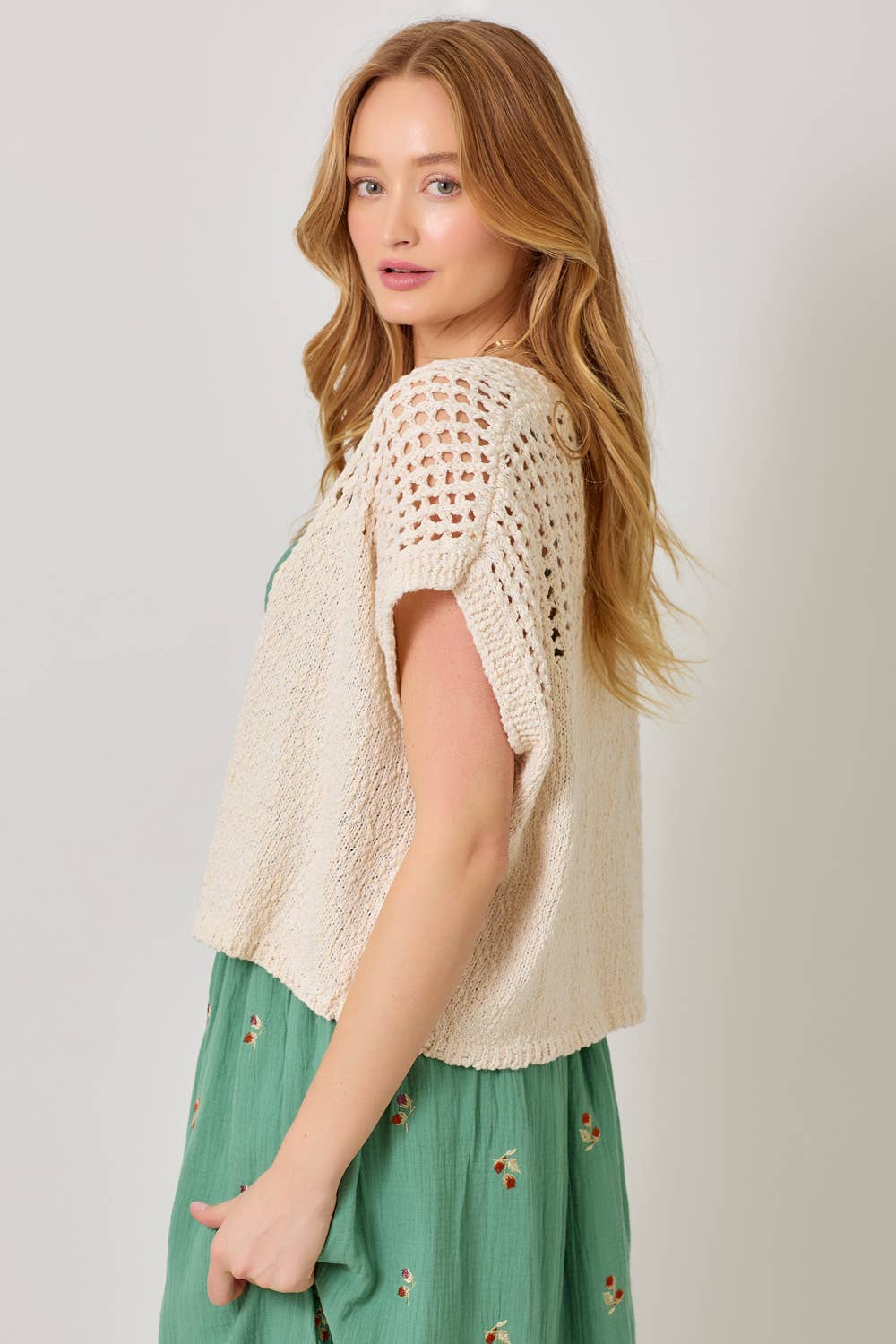 Mystree - Open Front Knit Cardigan: Oatmeal