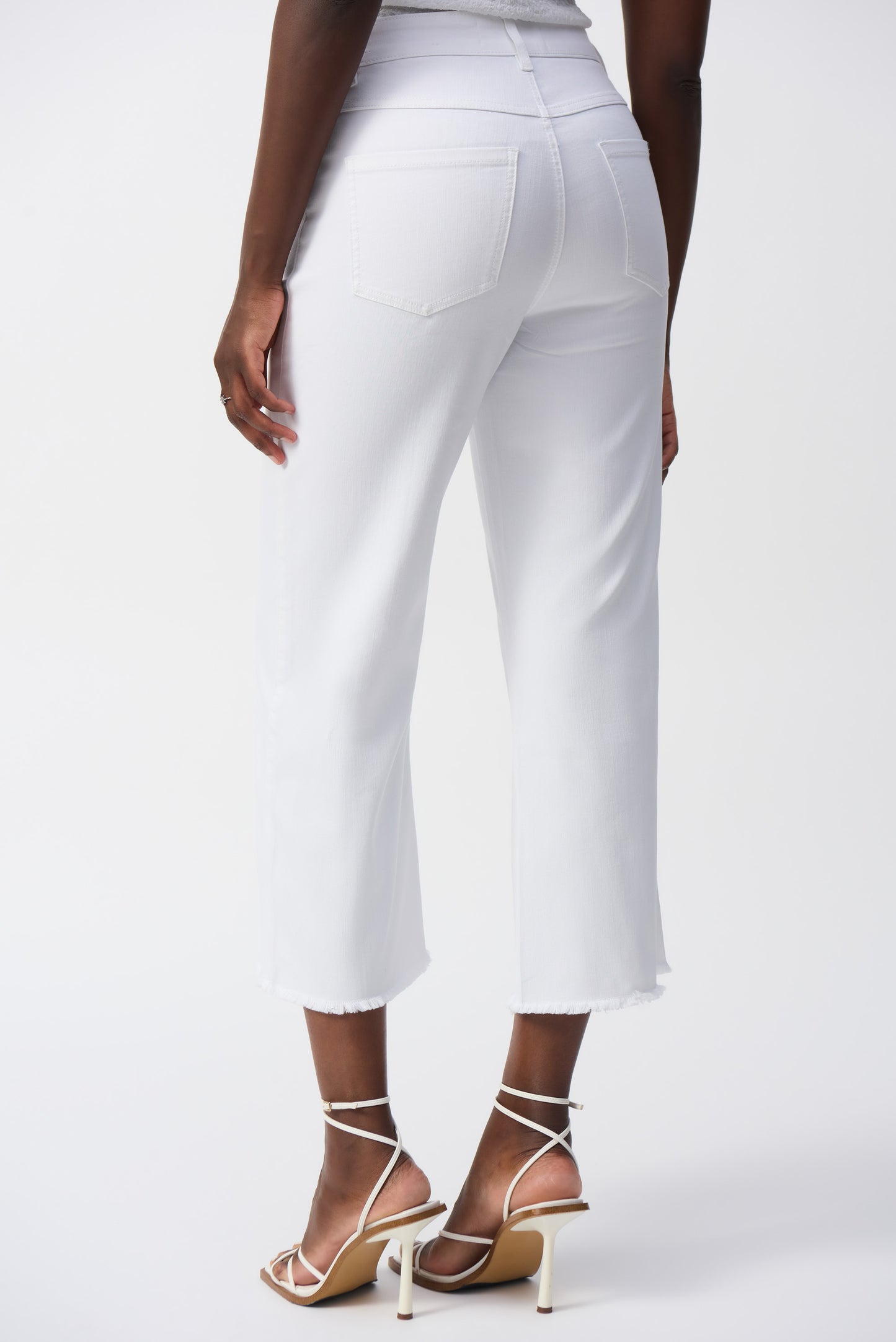 Joseph Ribkoff Culotte Jeans With Embellished Front Seam in White