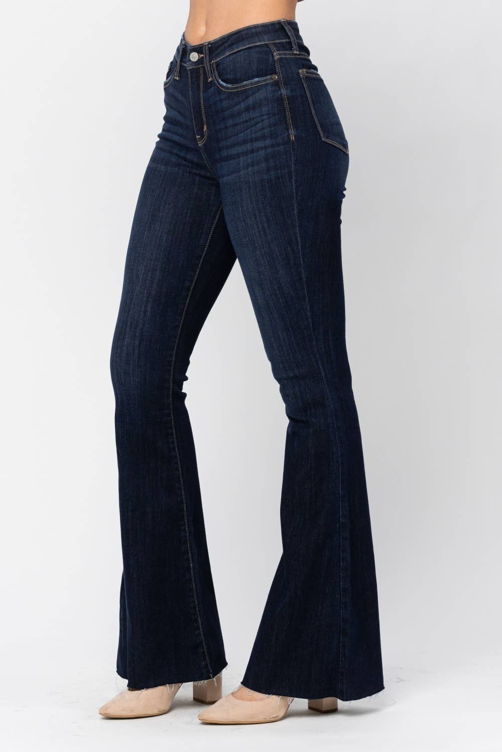 Judy Blue Jeans - High Waisted Raw Hem Flare