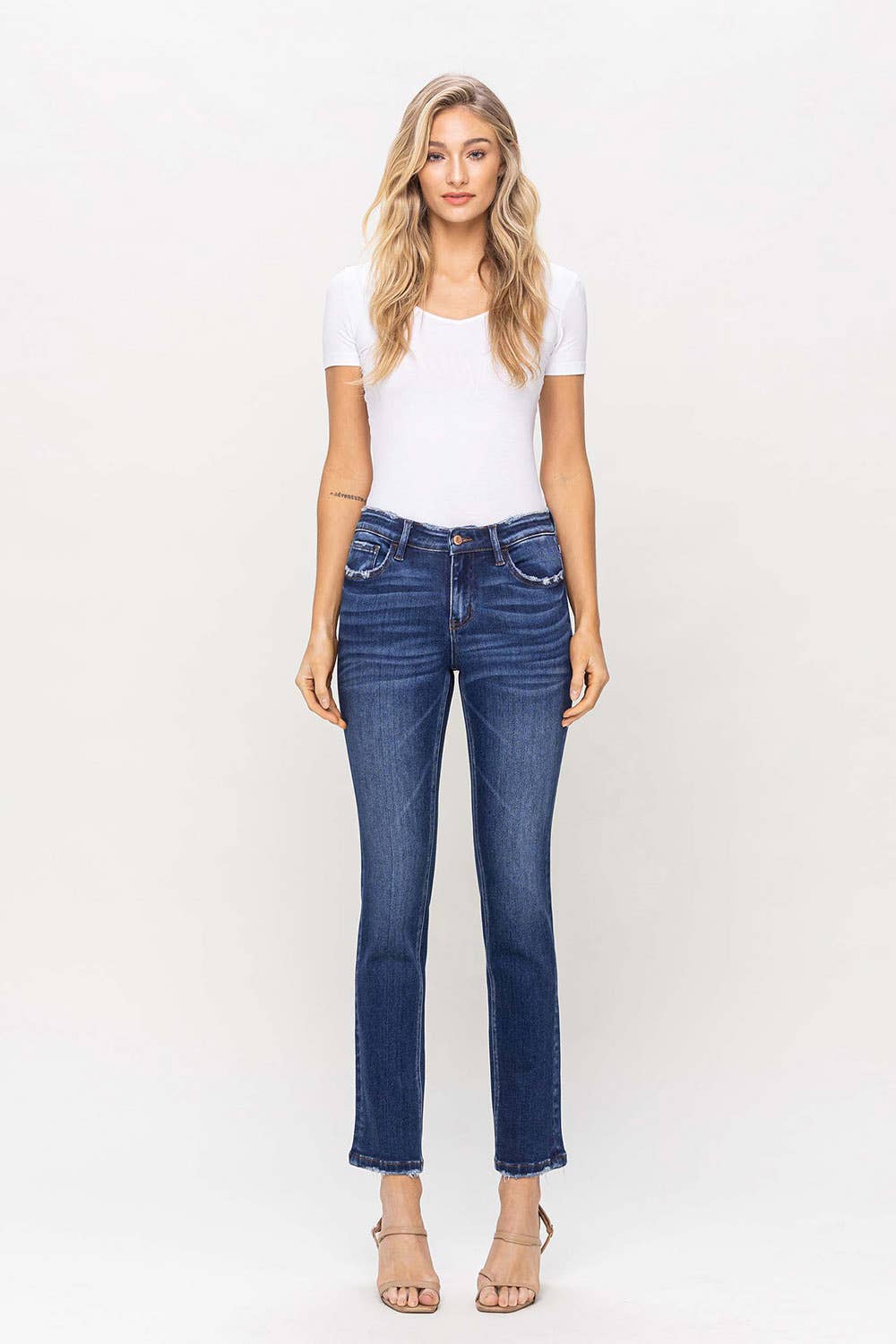 FLYING MONKEY JEANS- Women's MID RISE Slim Straight