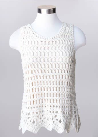 Keren Hart - 28063 Crochet Tank In Natural