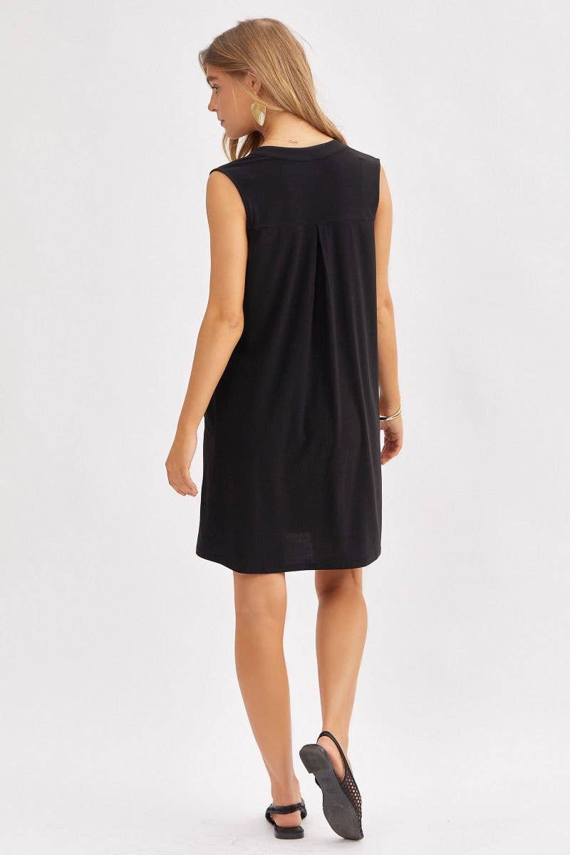 Dear Scarlett - Elegant Solid Colored Dress in MAGENTA