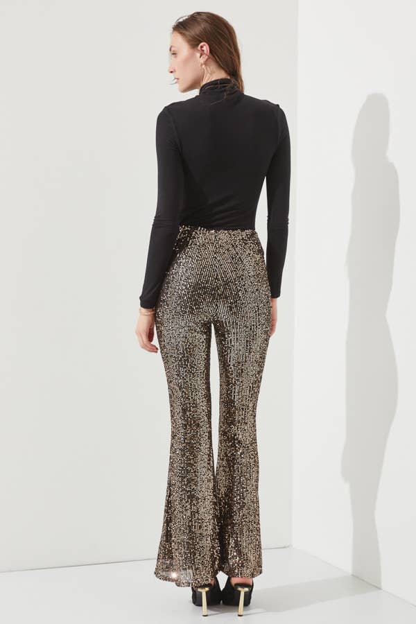 JADE BY JANE - HIGHWAIST SEQUIN PANTS IN BLACK