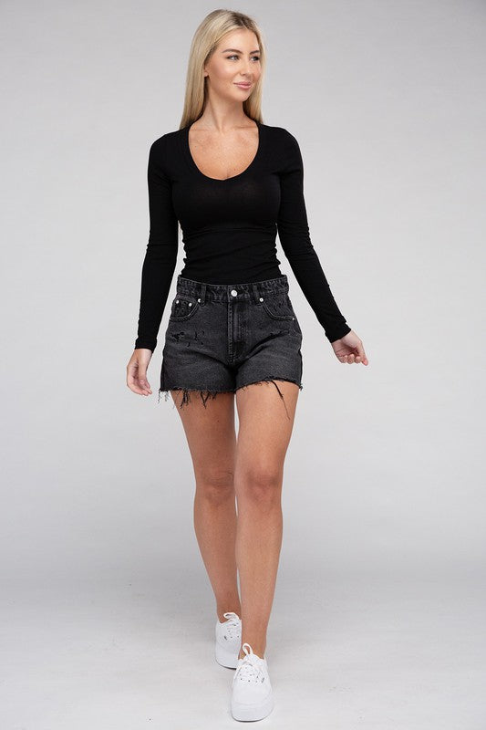 ONLINE ONLY! Essential V-Neck Long Sleeve T-Shirt