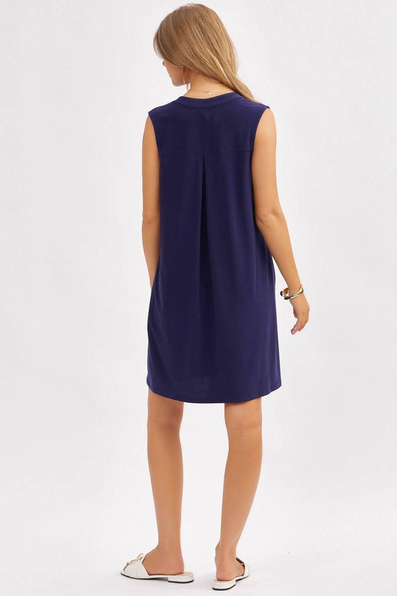 Dear Scarlett - Elegant Solid Colored Dress in MAGENTA