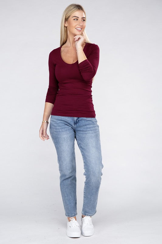 ONLINE ONLY! Essential V-Neck Long Sleeve T-Shirt