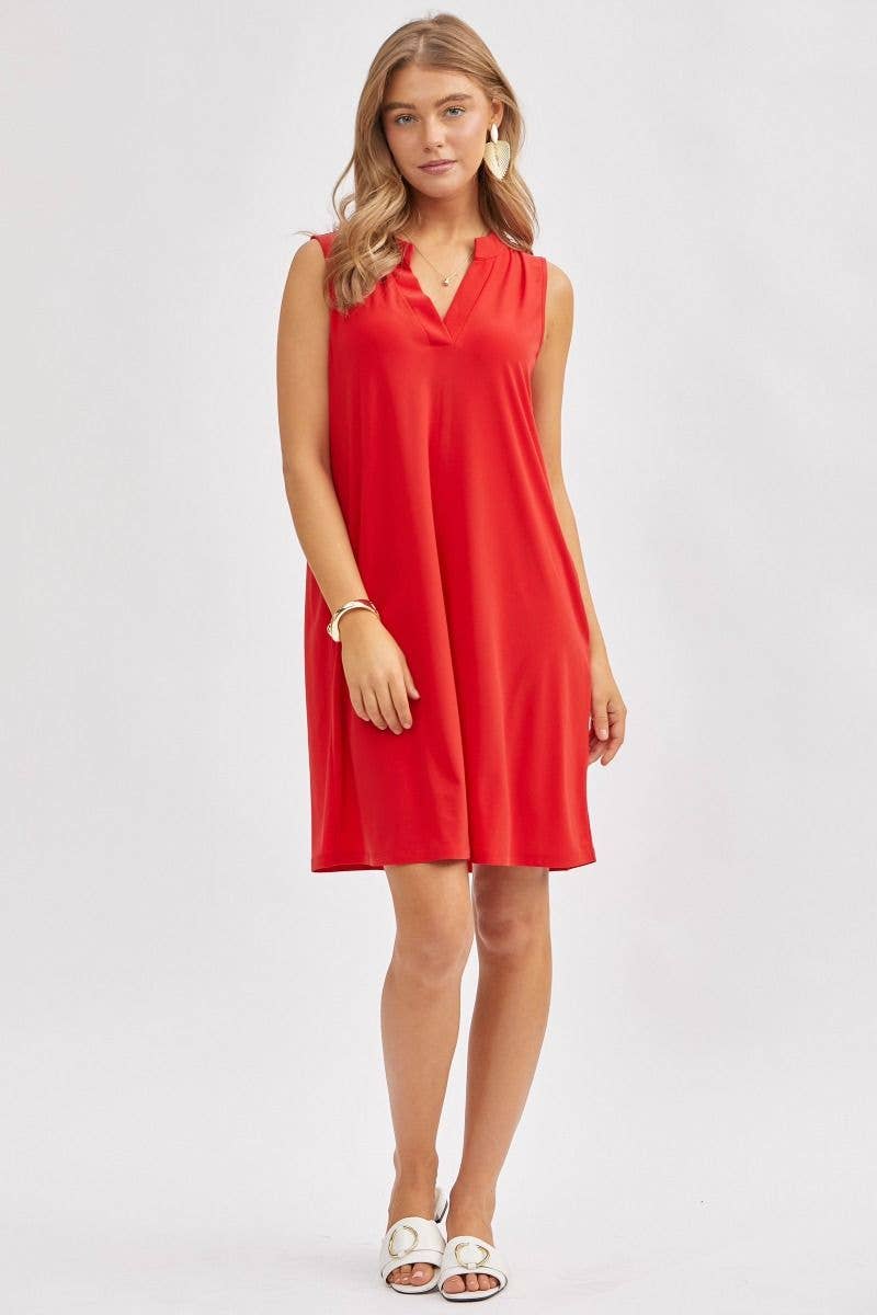 Dear Scarlett - Elegant Solid Colored Dress in MAGENTA