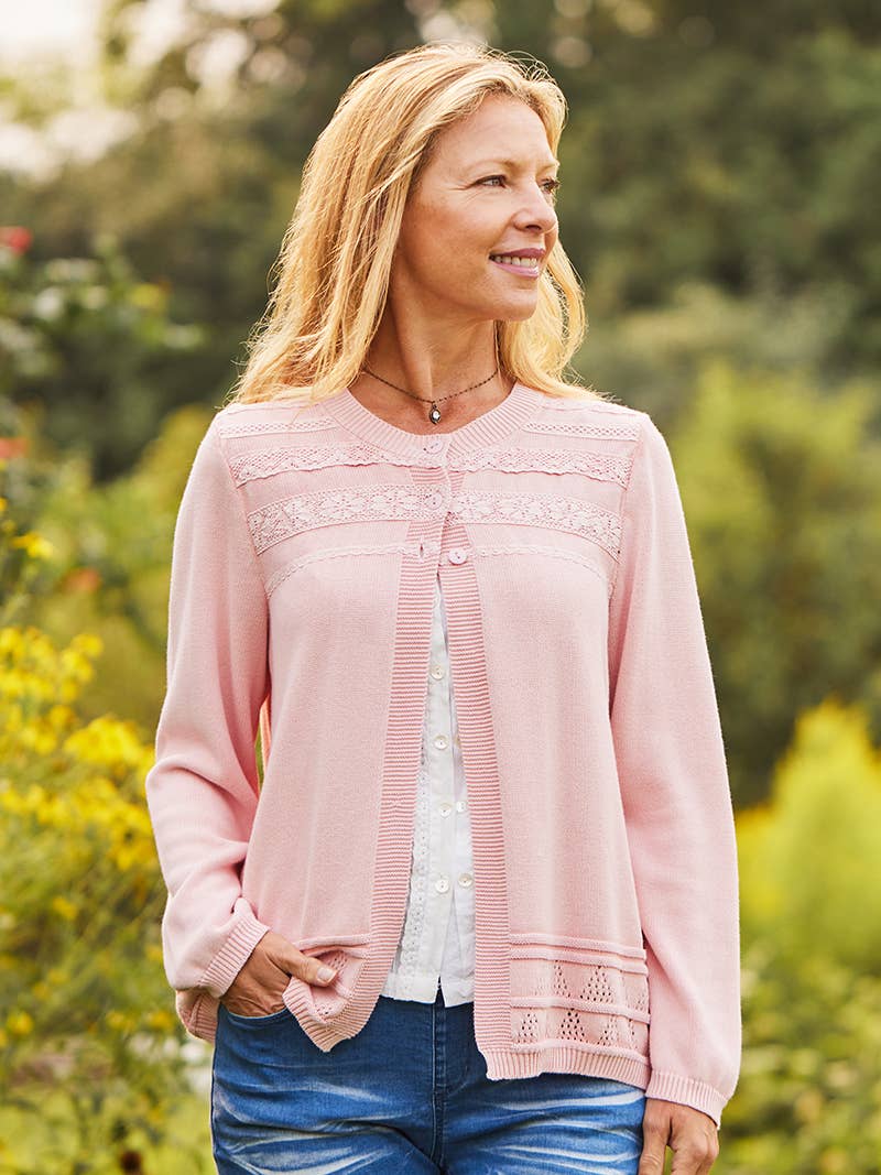 April Cornell Apparel - Berry Cordial Cardigan - Pink