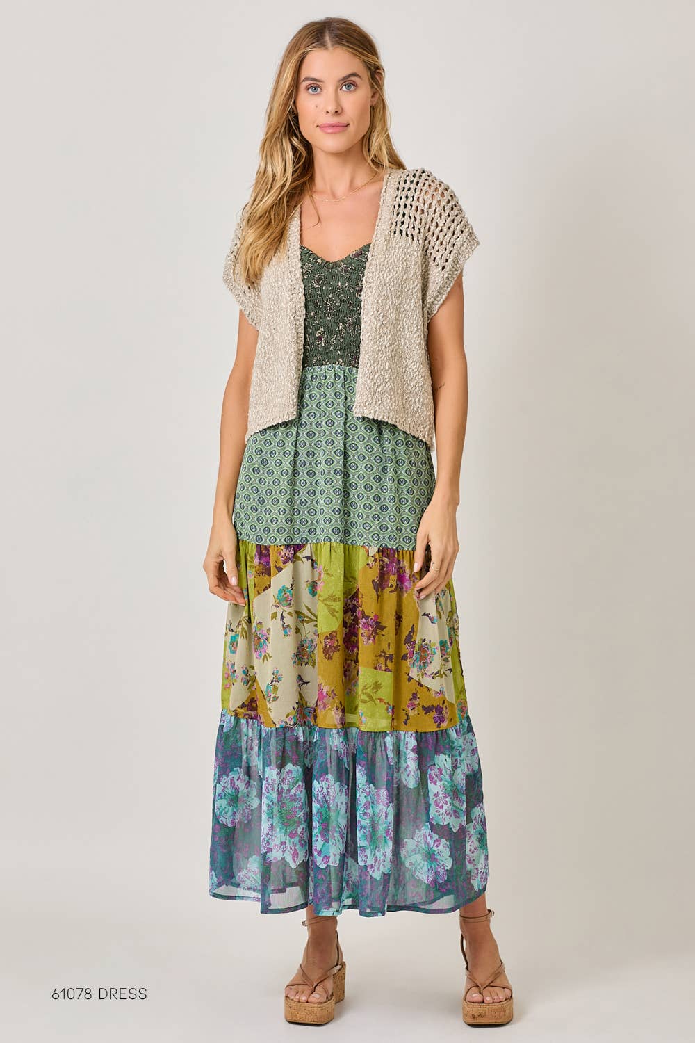 Mystree - Open Front Knit Cardigan: Oatmeal