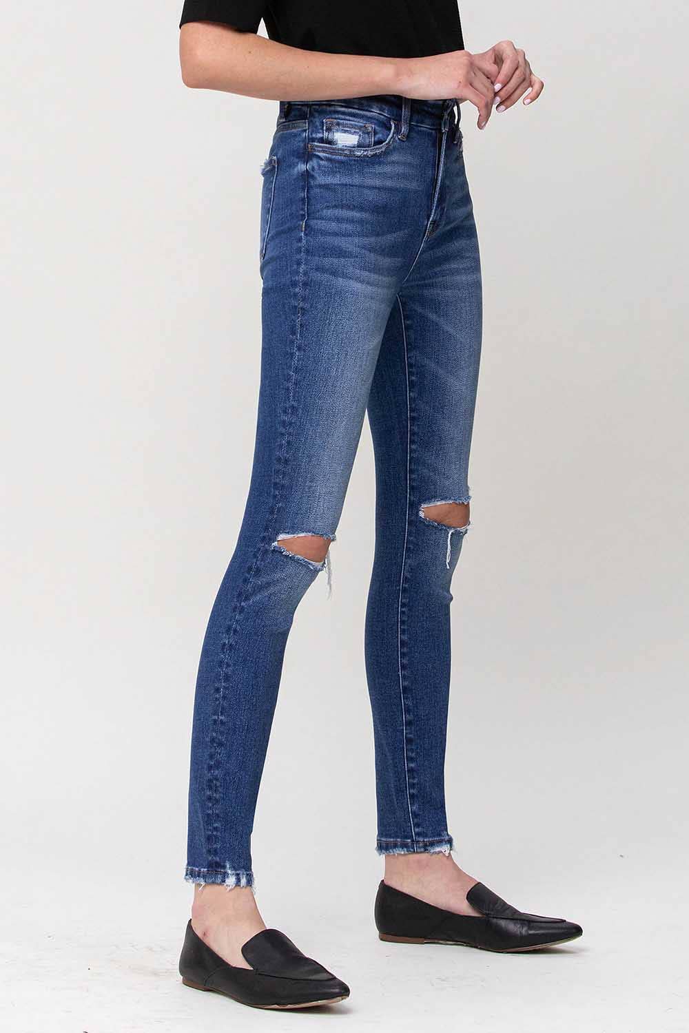 FLYING MONKEY - HIGH RISE DISTRESSED ANKLE SKINNY JEANS