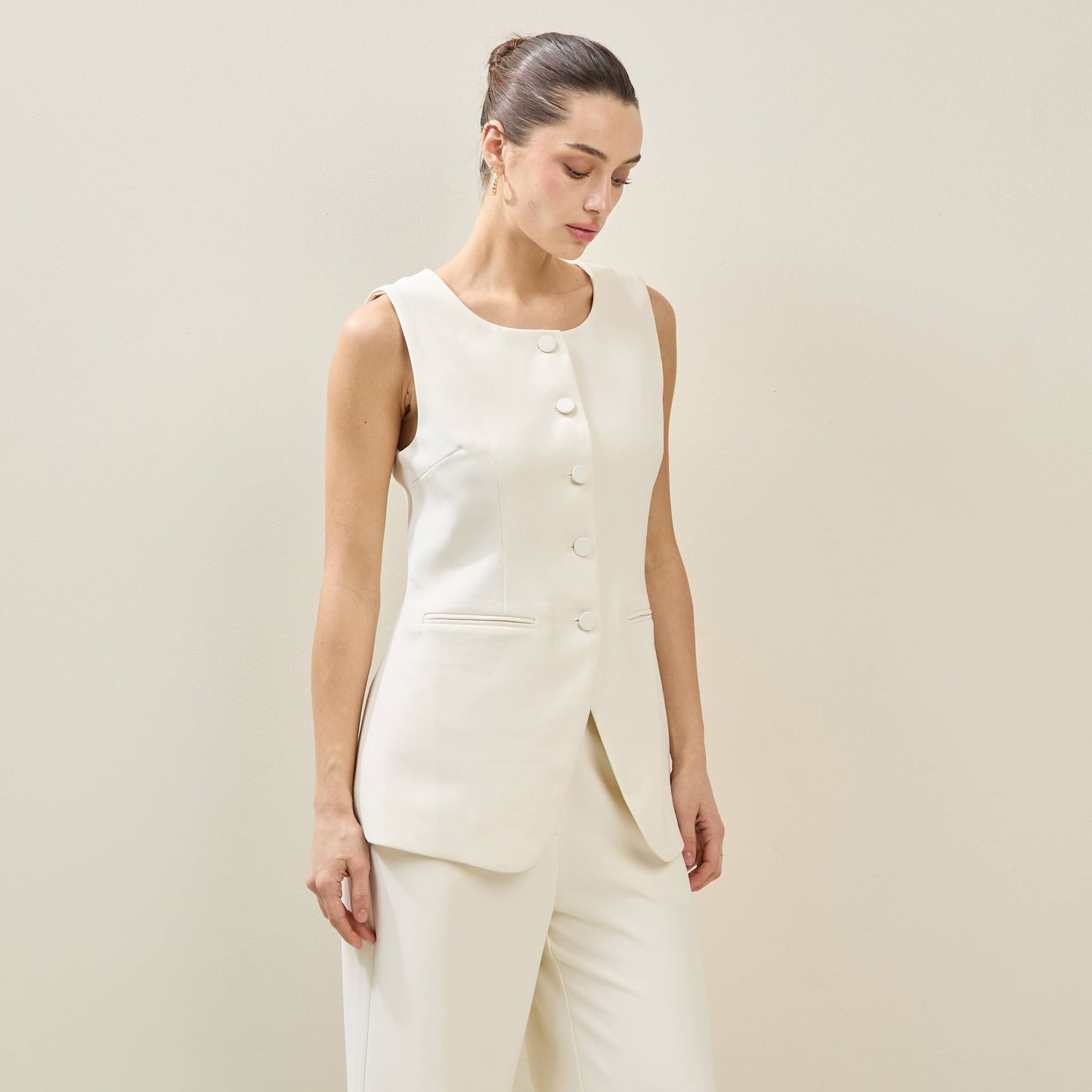 Able - Split Hem Vest: Black