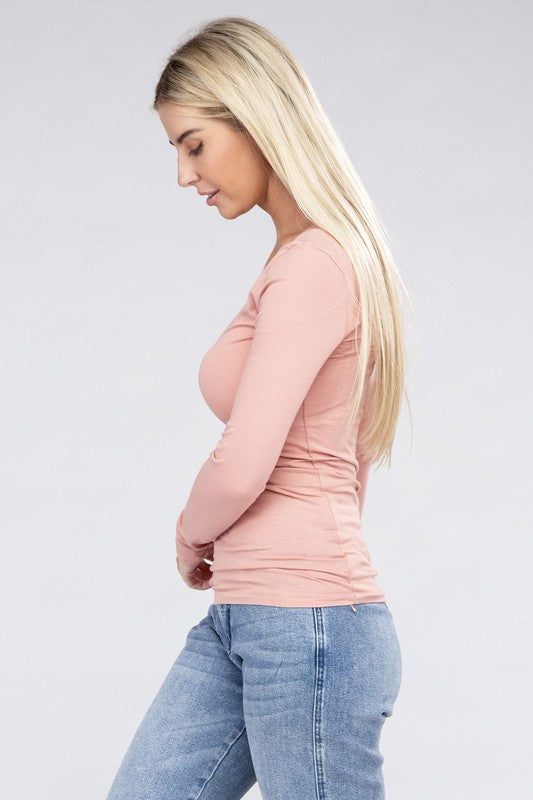 ONLINE ONLY! Essential V-Neck Long Sleeve T-Shirt