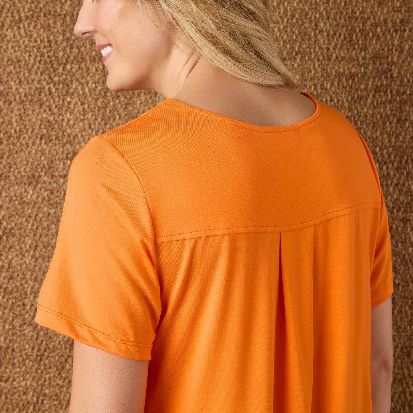 COCO + CARMEN - Erin Pleat Back Tee: Bright Orange