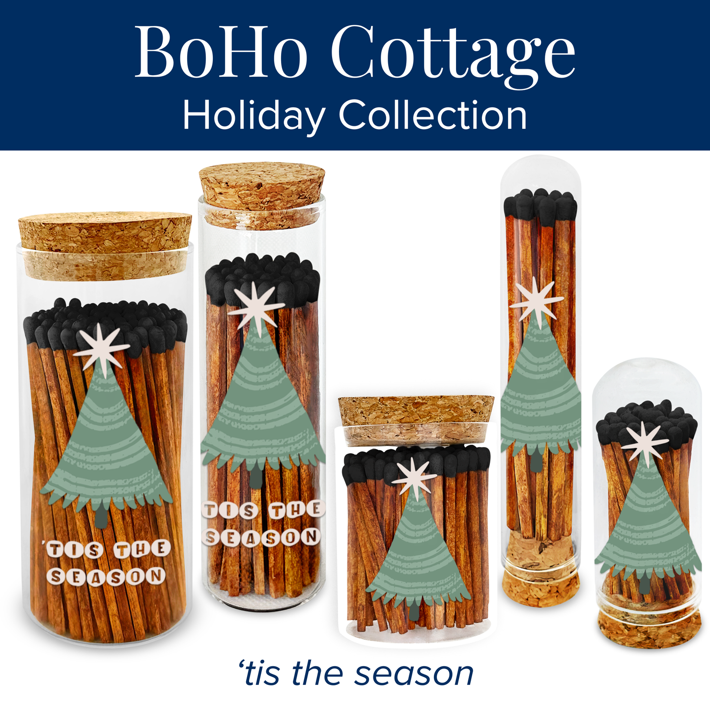Thankful Greetings - 4” Matches BoHo Cottage, 'Tis the Season in Mini Cloche