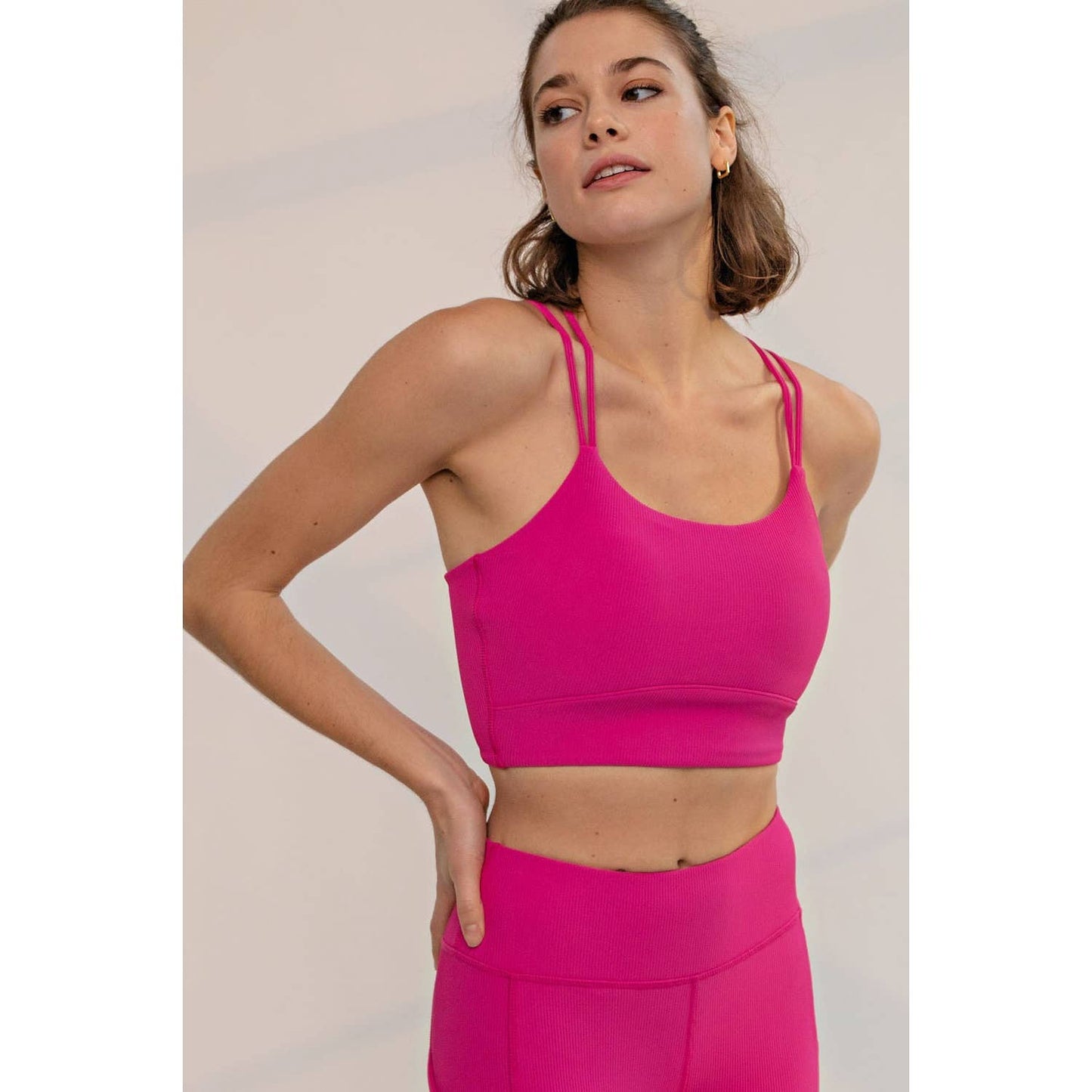 Rae Mode - NYLON RIB SPORTS BRA: Black