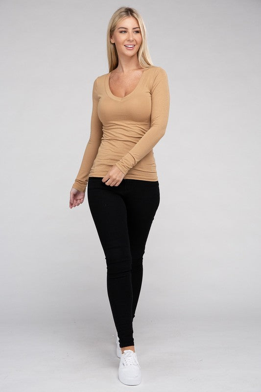 ONLINE ONLY! Essential V-Neck Long Sleeve T-Shirt