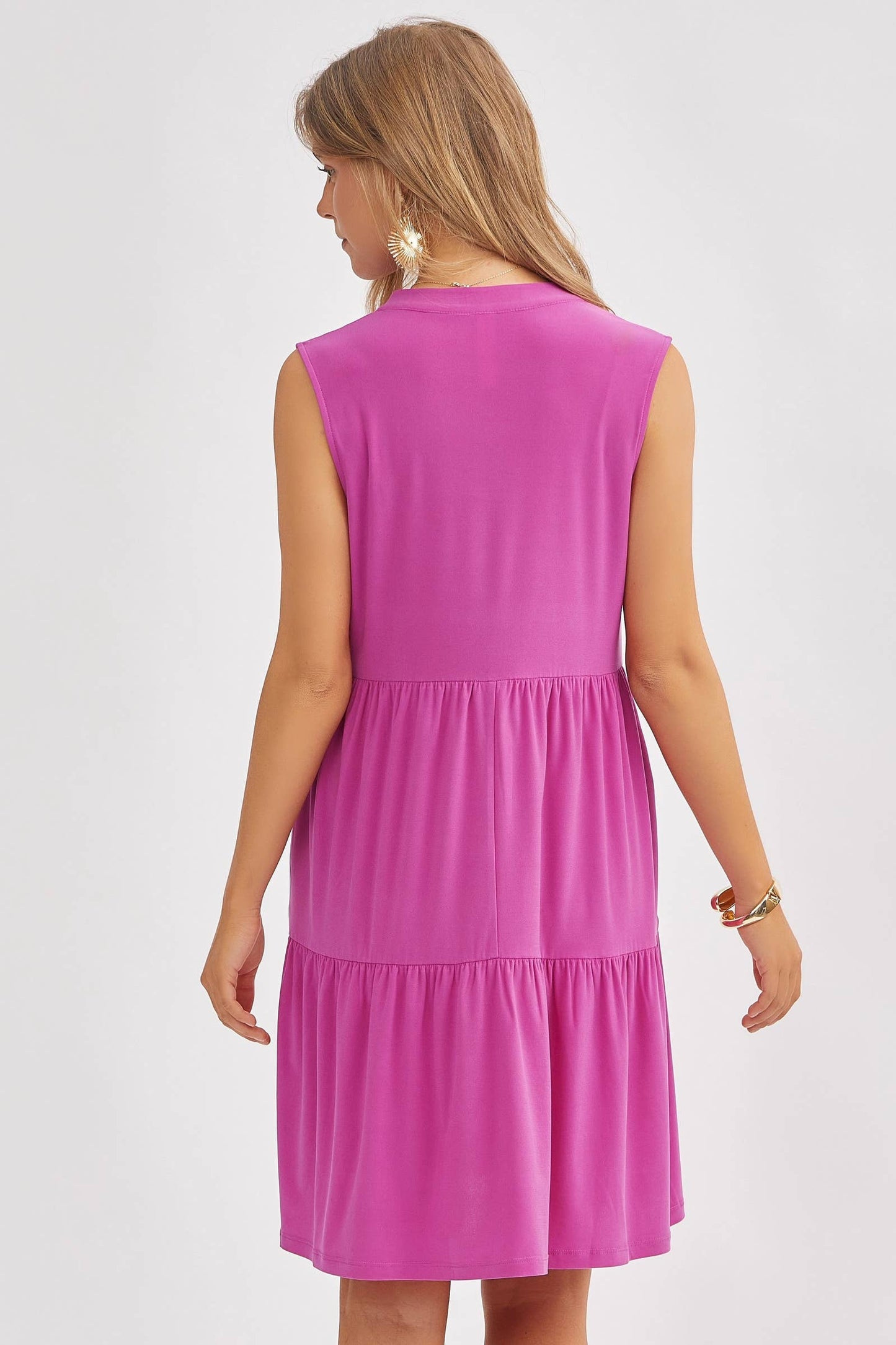 Dear Scarlett - Three-Tier A-Line Flowy Dress in LILAC