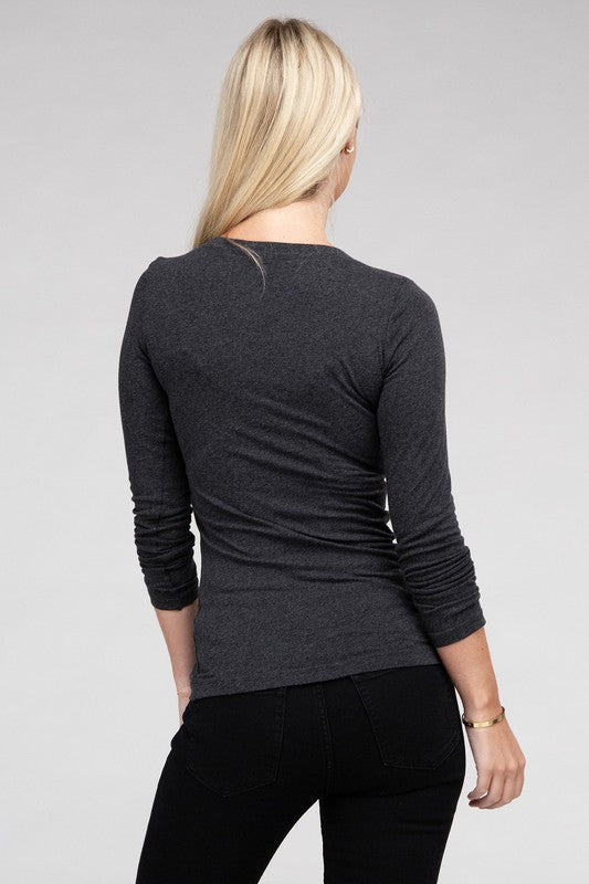 ONLINE ONLY! Essential V-Neck Long Sleeve T-Shirt