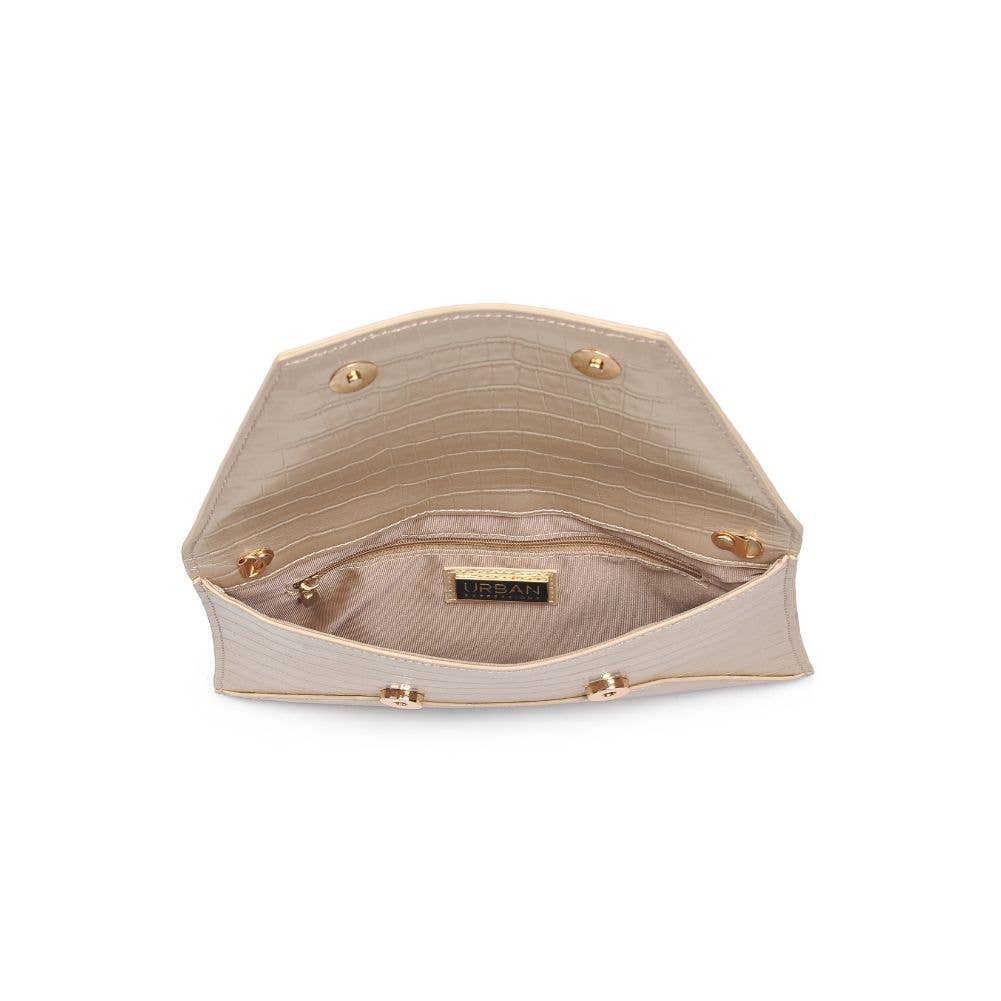 Cora Croco Clutch: Gold