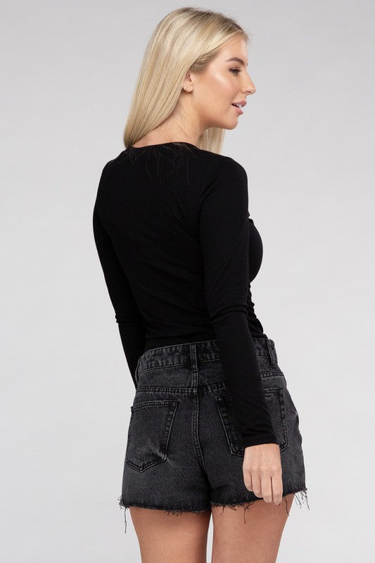 ONLINE ONLY! Essential V-Neck Long Sleeve T-Shirt