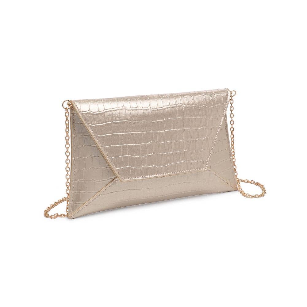 Cora Croco Clutch: Gold