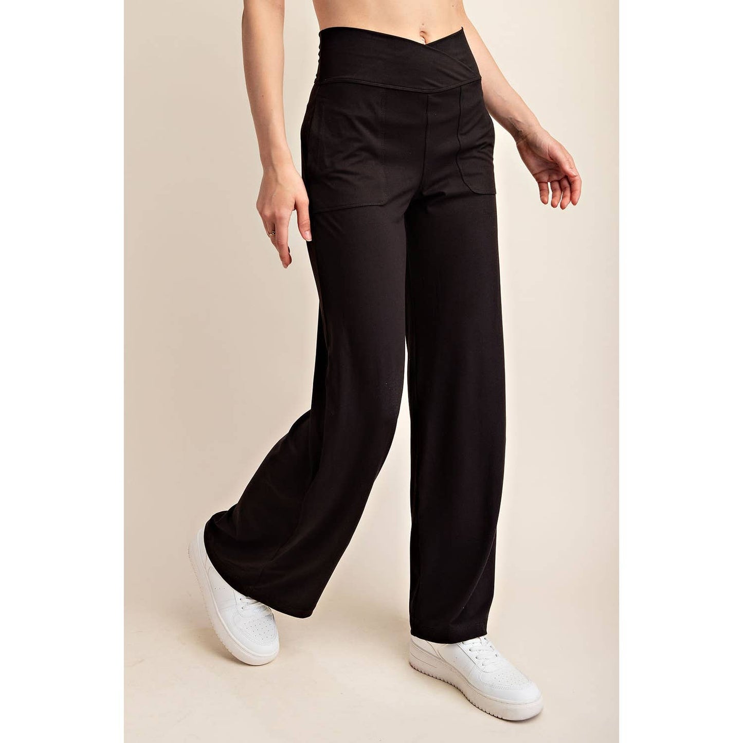 Rae Mode - RECYCLED BUTTER V WAIST WIDE PANT: Black