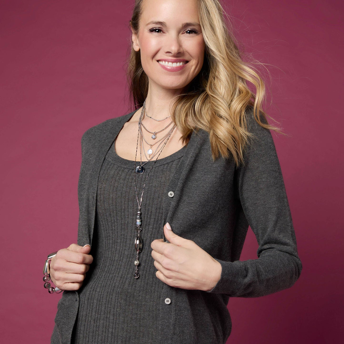 COCO + CARMEN - Audrey Necklace: Grey