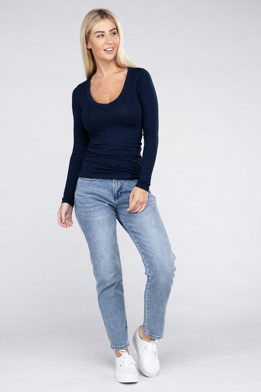 ONLINE ONLY! Essential V-Neck Long Sleeve T-Shirt