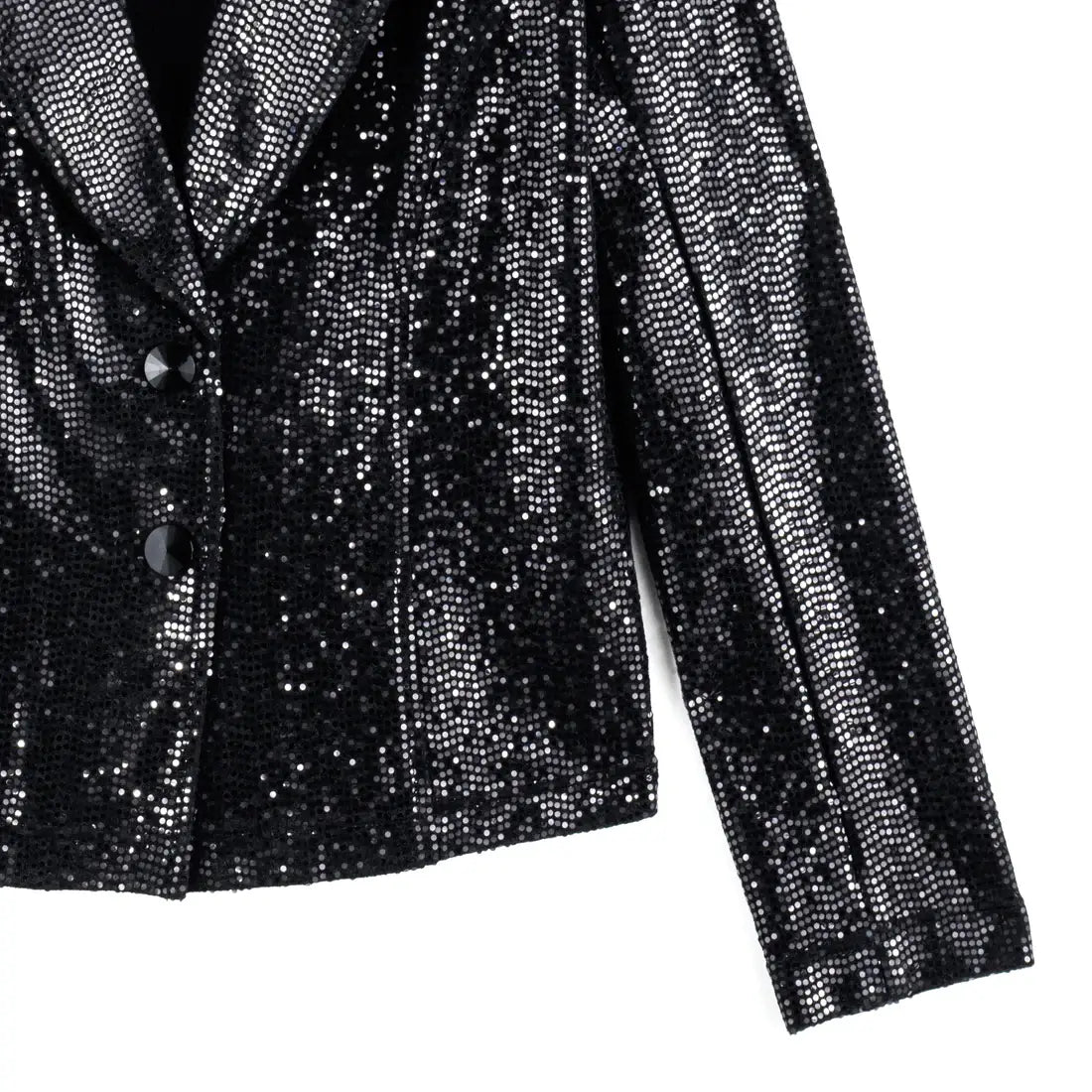 Clara Sunwoo - Sequin Knit - Modern Button Blazer: Gunmetal