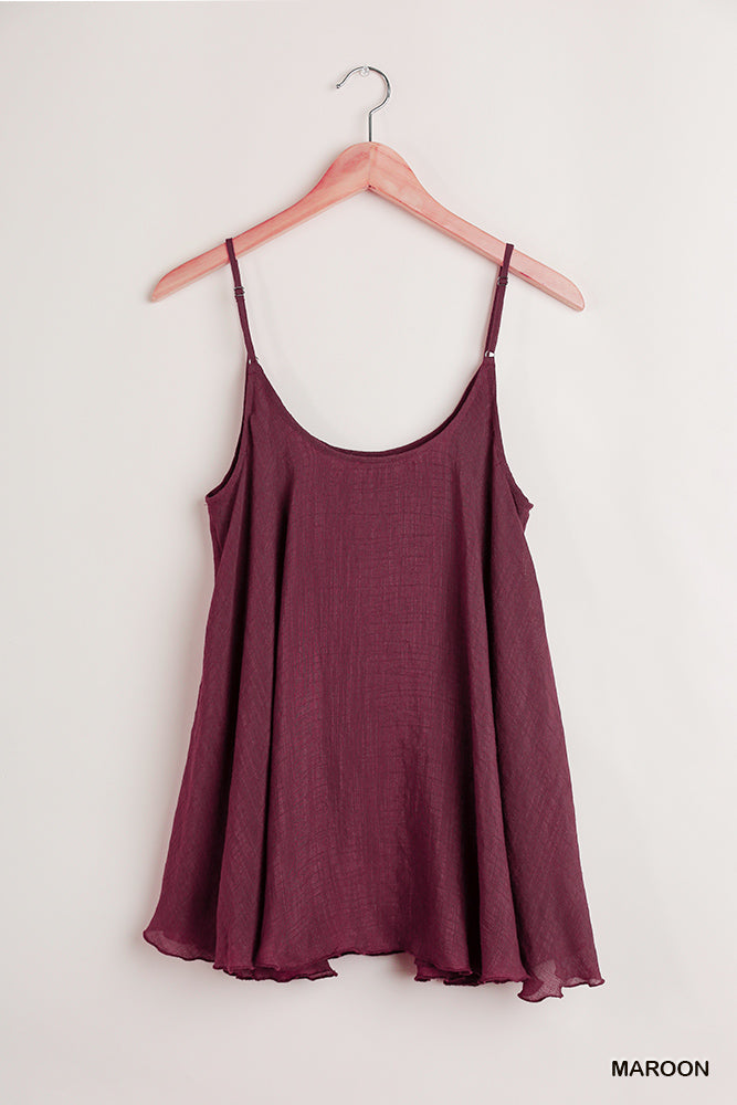 Umgee Maroon Spaghetti Strap Cami