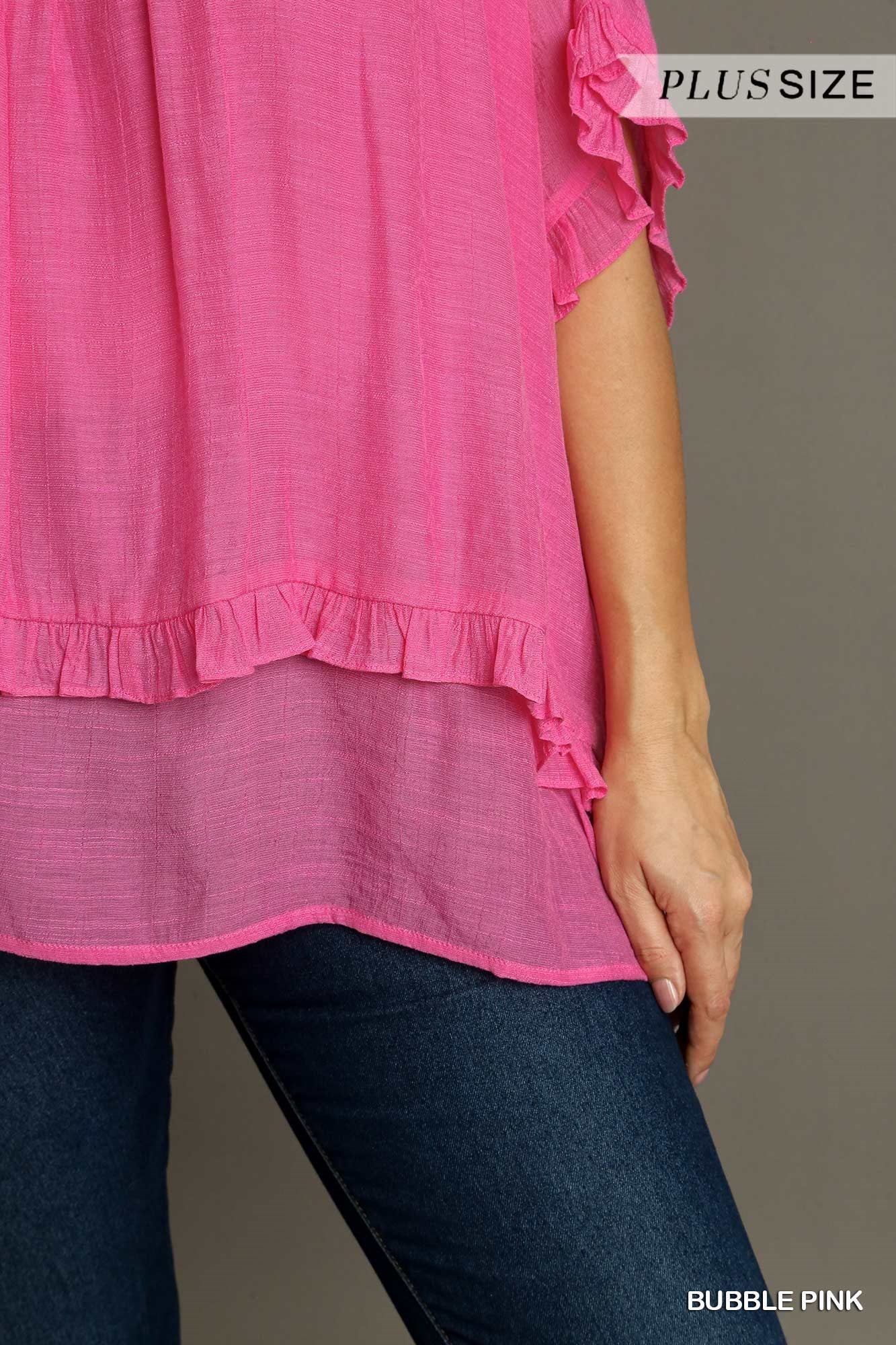 Umgee Layered Tunic Top in Plus