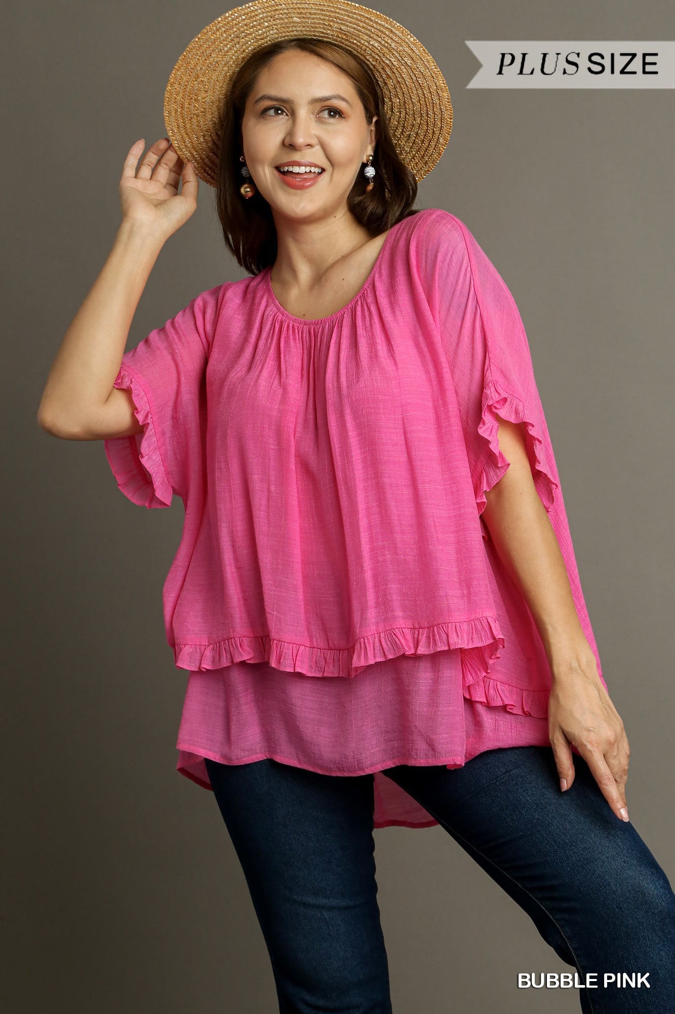 Umgee Layered Tunic Top in Plus