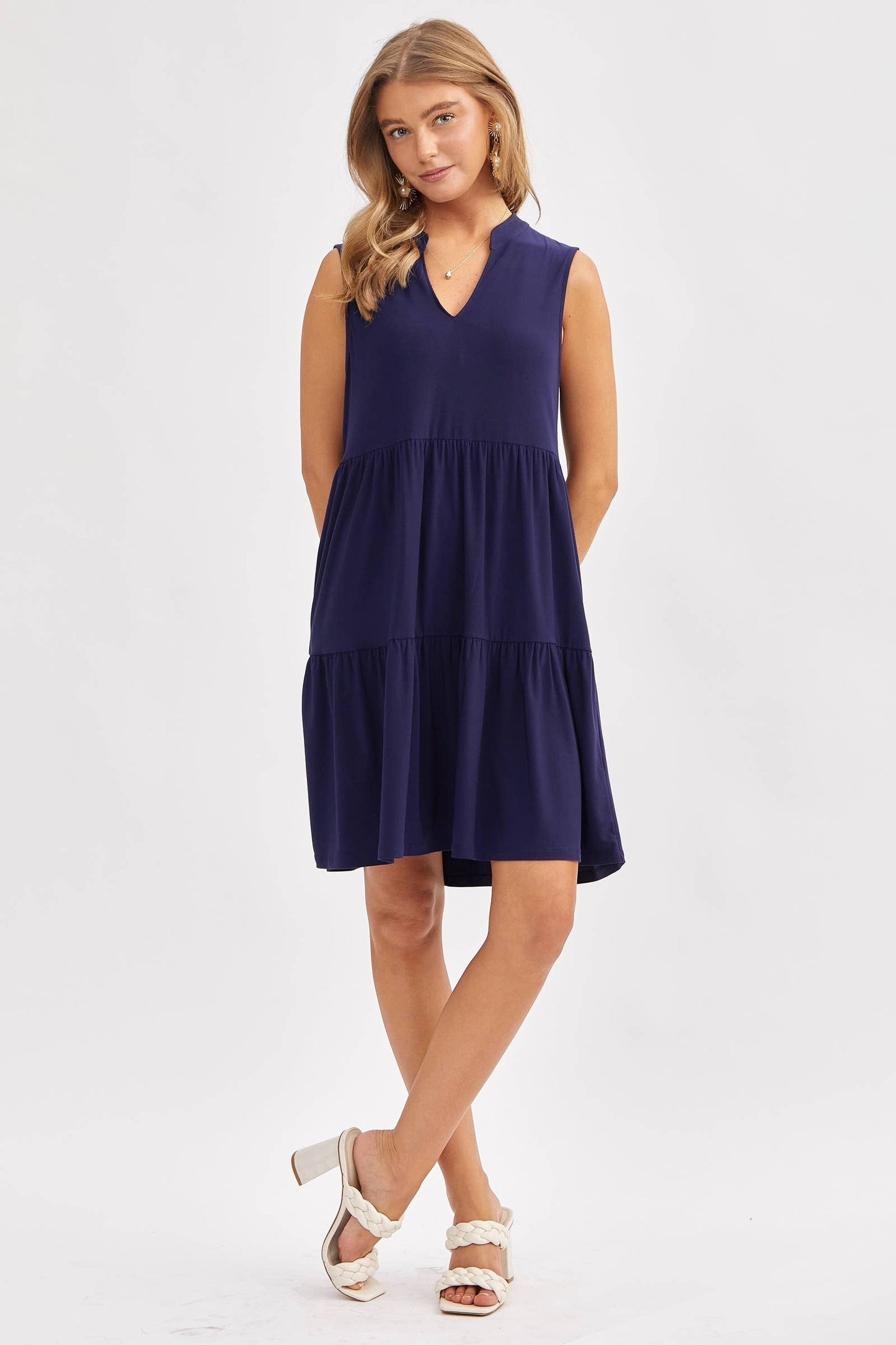 Dear Scarlett - Three-Tier A-Line Flowy Dress in LILAC
