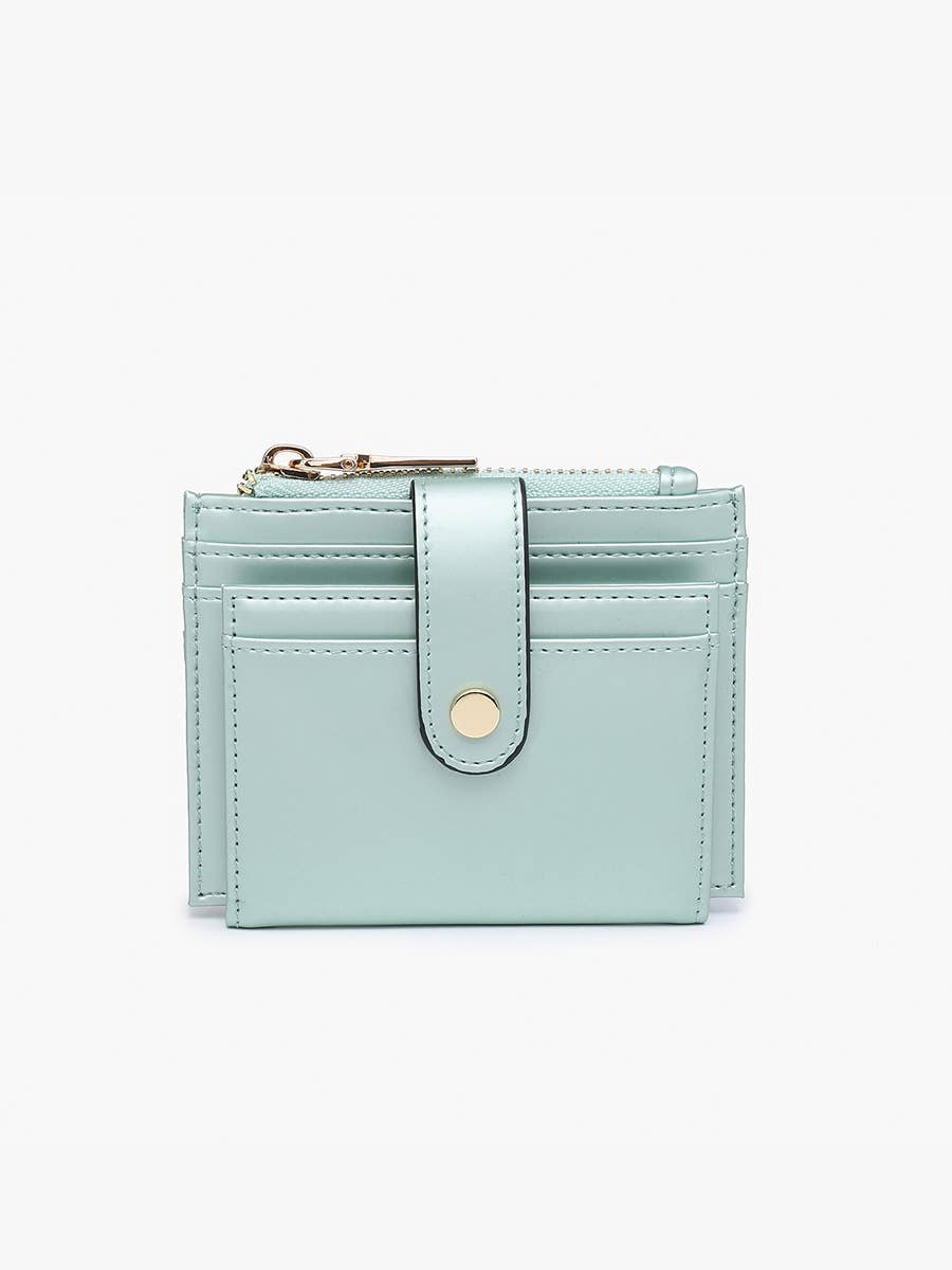 Jen & Co. - Sam Matte Mini Snap Wallet/Card Holder: Dark Plum