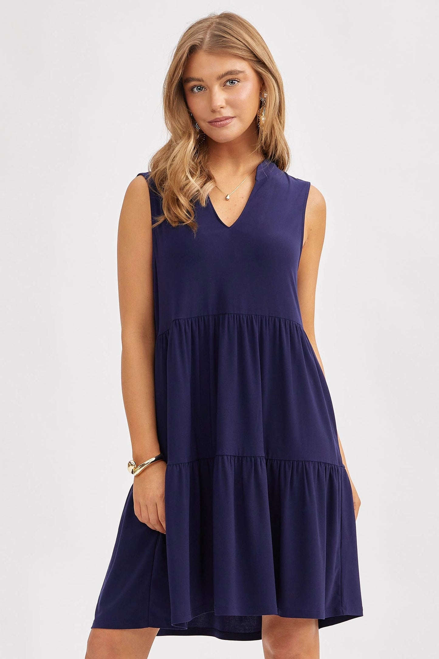 Dear Scarlett - Three-Tier A-Line Flowy Dress in LILAC