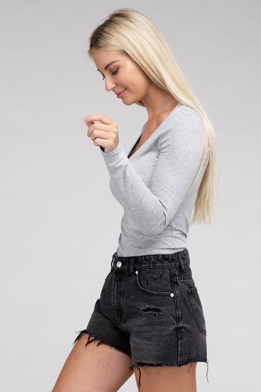 ONLINE ONLY! Essential V-Neck Long Sleeve T-Shirt