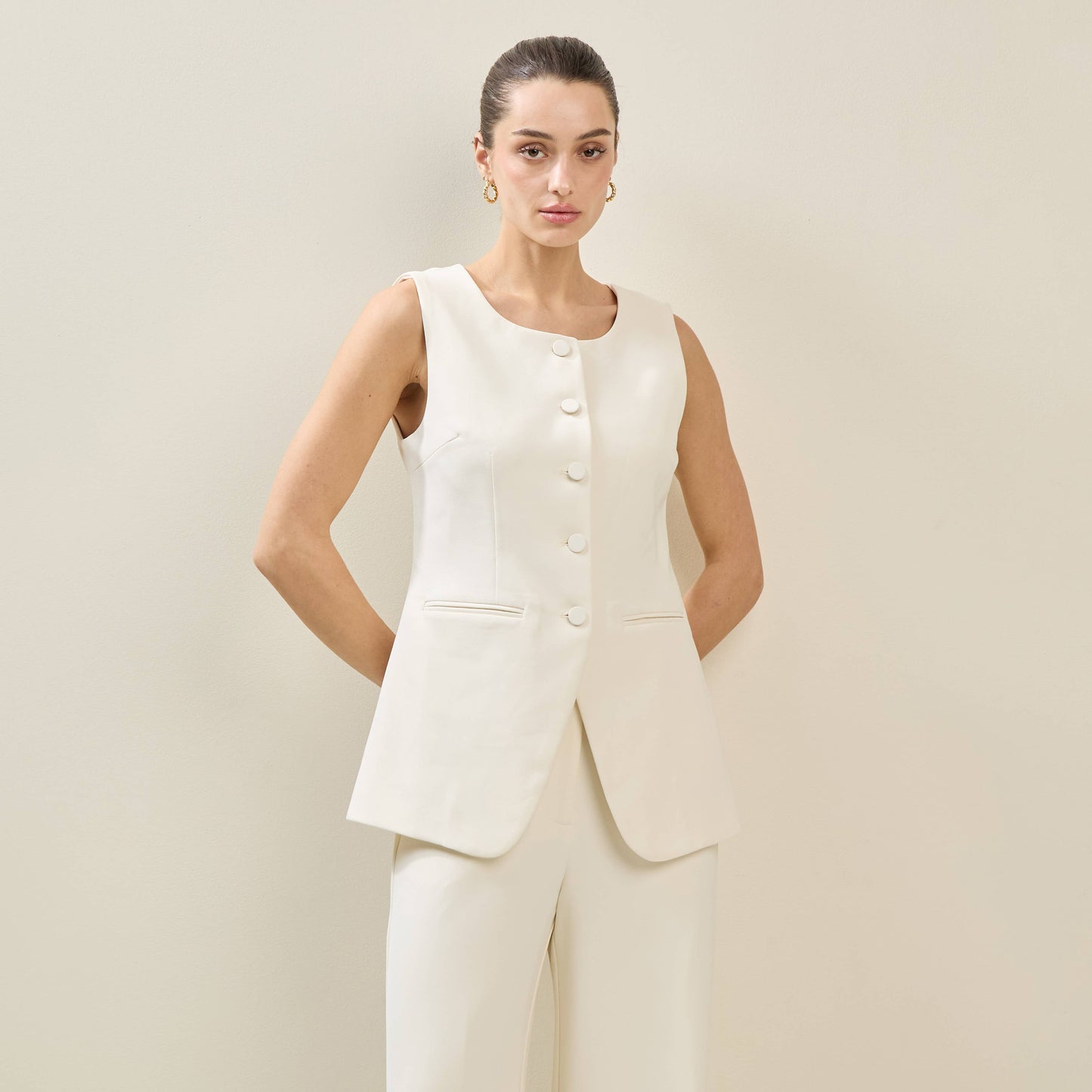 Able - Split Hem Vest: Black