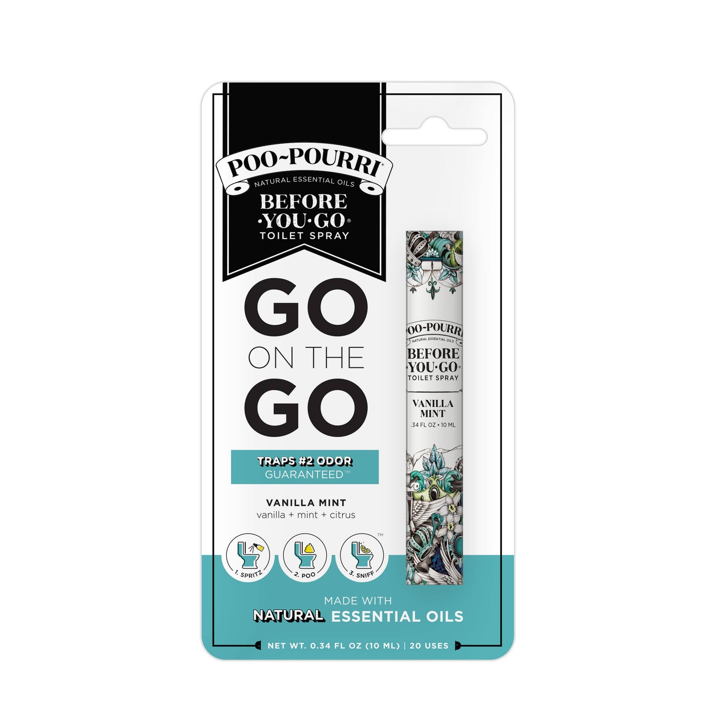 ~Pourri - Poo~Pourri Vanilla Mint Travel Size 10mL: Vanilla + Mint + Citrus
