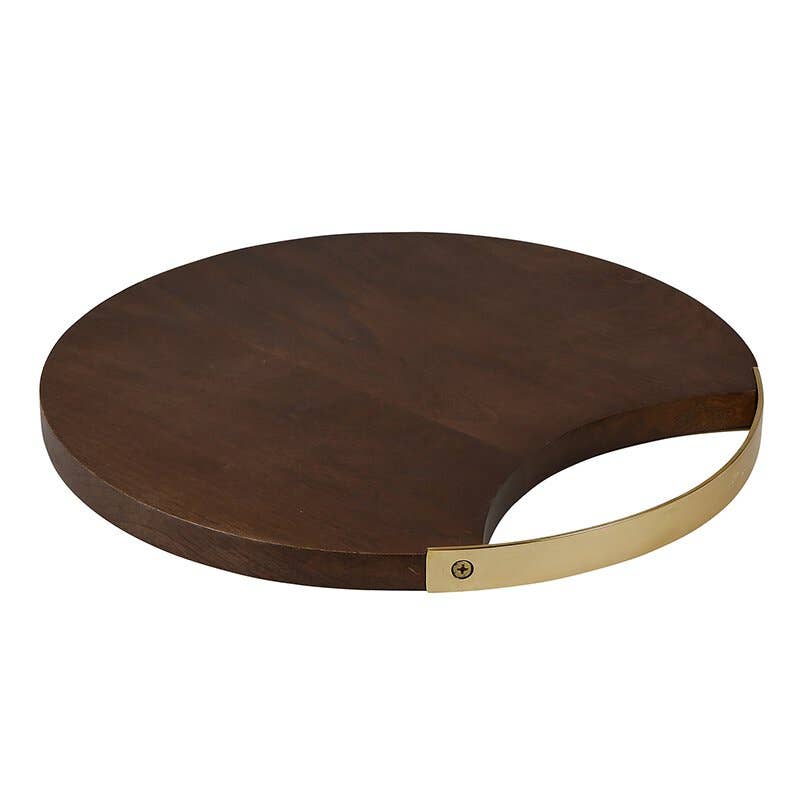 Wood and Brass Board - 12" Dia.
