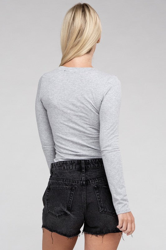 ONLINE ONLY! Essential V-Neck Long Sleeve T-Shirt