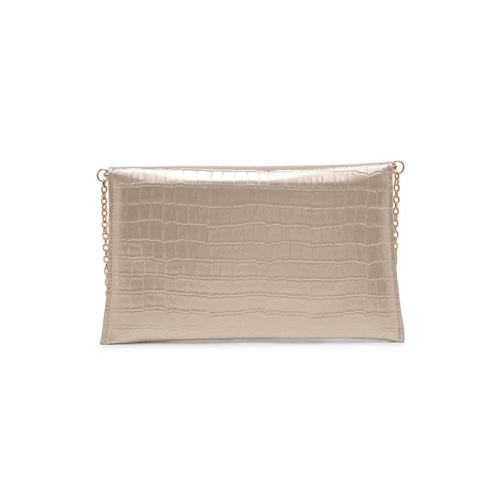 Cora Croco Clutch: Gold