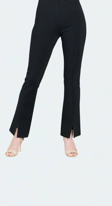 Clara Sunwoo - Ponte Knit - Kick Front Slit Pant Black
