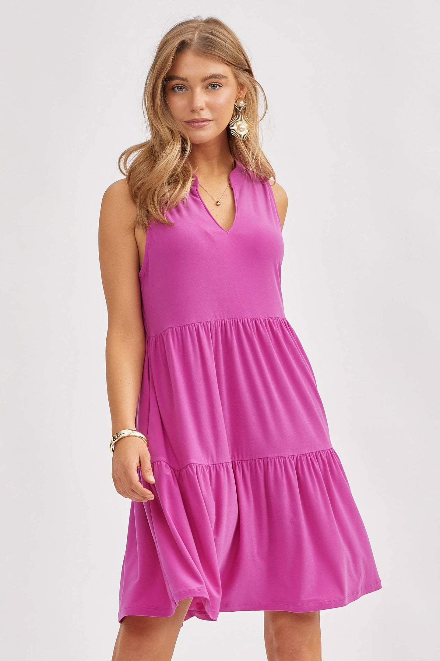 Dear Scarlett - Three-Tier A-Line Flowy Dress in LILAC