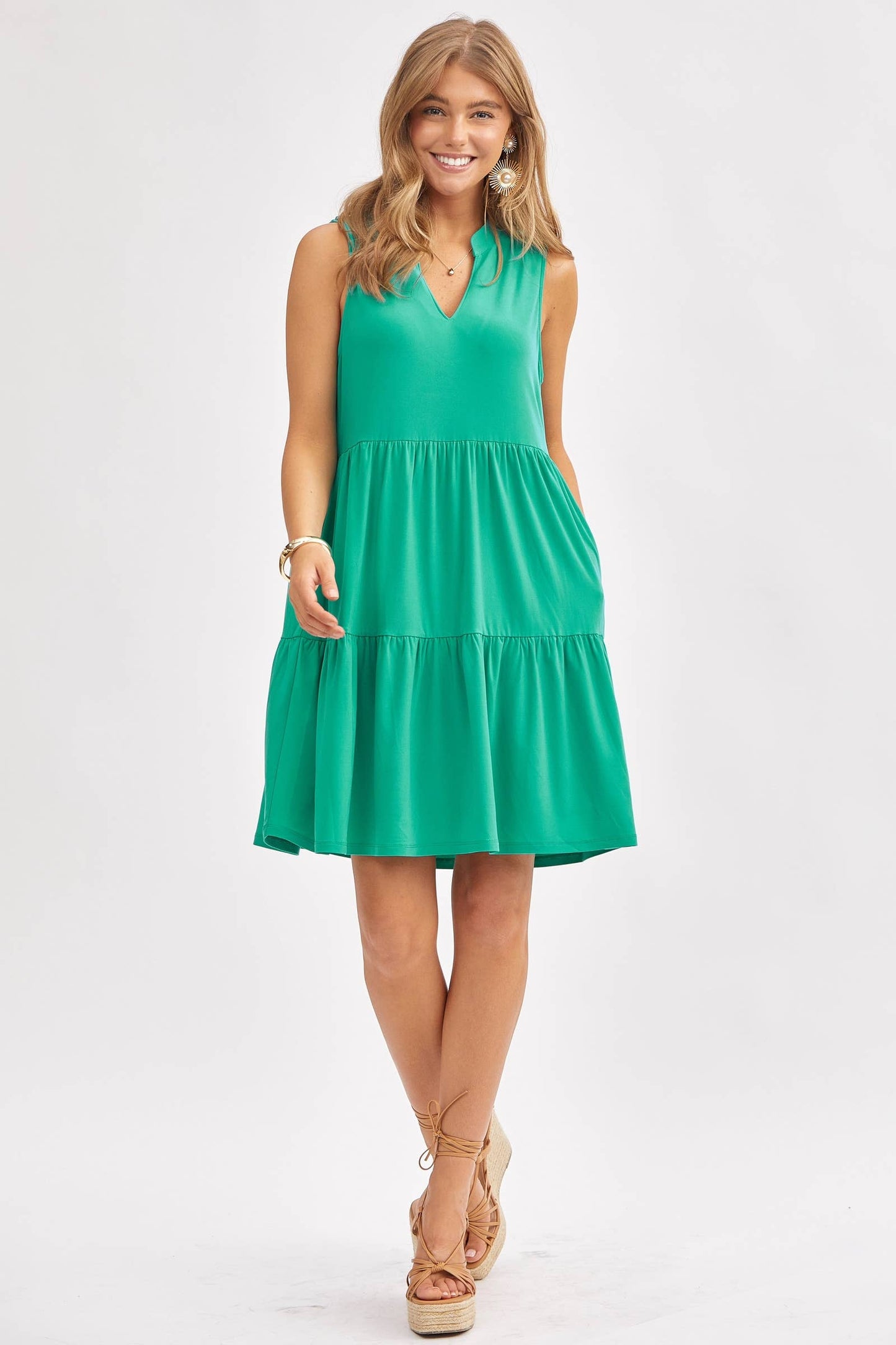 Dear Scarlett - Three-Tier A-Line Flowy Dress in LILAC
